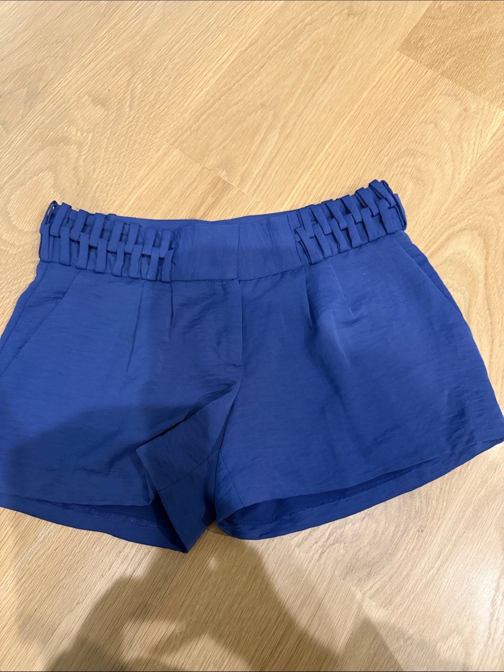 BCBGeneration Royal Blue High-Waist Woven Band Shorts